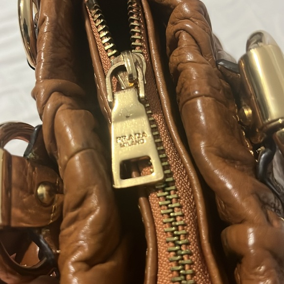 Prada Satchel Bag in British Tan color - Picture 3 of 12